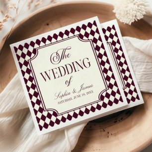 Luxus-Altes-Geld-Wein-Elfenbein-Hochzeit im Vintag Serviette