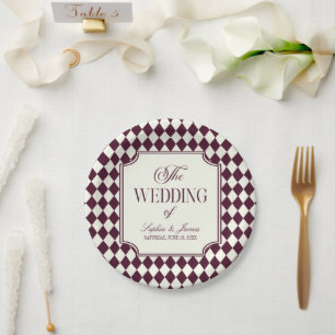 Luxus-Altes-Geld-Wein-Elfenbein-Vintage-Hochzeit Pappteller