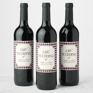Luxus-Altes-Geld-Wein-Elfenbein-Vintage-Hochzeit Weinetikett