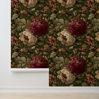 Luxus Altgrün Burgund Beige Britisch Tapete