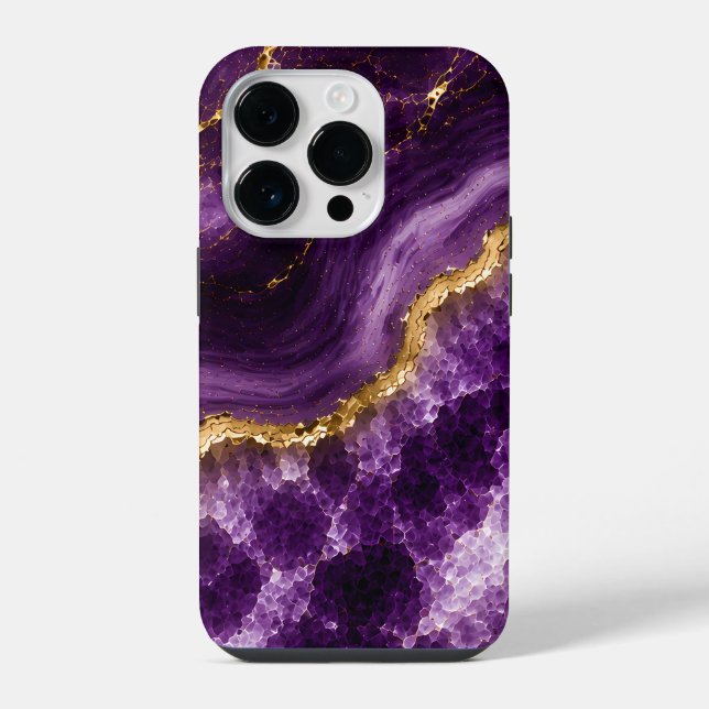 Luxus-Amethyst-Marmor-Geode iPhone Hülle (Rückseite)