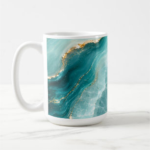 Luxus-Aqua-Achat-Marmor mit Goldadern Kaffeetasse