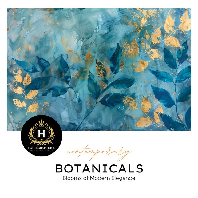 Luxus Aquamarin und Gold Hochzeit botanische Decou Seidenpapier (Von Creator hochgeladen)