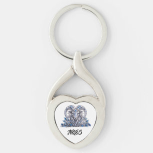 Luxus-Aries-Zodiakskristall Schlüsselanhänger