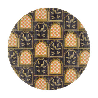Luxus-Art-Deco-geometrische Blumen nahtlose Muster Schneidebrett