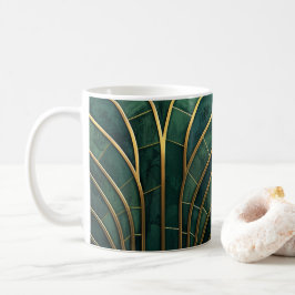 Luxus Art Deco in Smaragdgrün und Gold Kaffeetasse