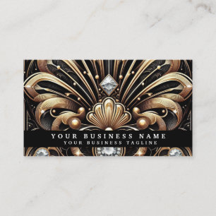 Luxus Art Deco Schwarz Gold Diamant Visitenkarten Visitenkarte
