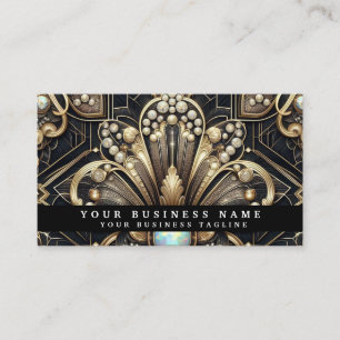 Luxus Art Deco Schwarz Gold Diamant Visitenkarten Visitenkarte
