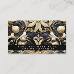 Luxus Art Deco Schwarz Gold Diamant Visitenkarten Visitenkarte