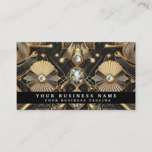 Luxus Art Deco Schwarz Gold Diamant Visitenkarten Visitenkarte