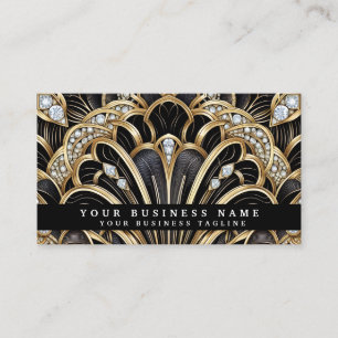 Luxus Art Deco Schwarz Gold Diamant Visitenkarten Visitenkarte