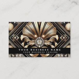 Luxus Art Deco Schwarz Gold Diamant Visitenkarten Visitenkarte