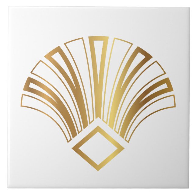 Luxus-Art-Deco-Ventilator-Motiv Fliese (Vorderseite)