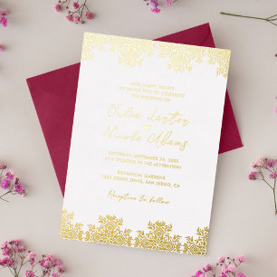 Luxus Ästhetik Geometrischer Mandala-Hochzeit Folieneinladung