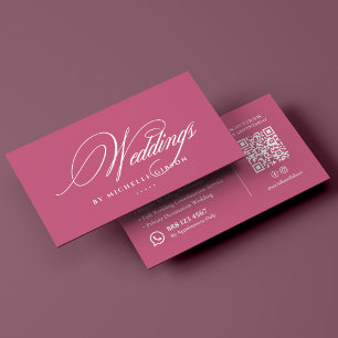 Luxus-Ästhetik-Rosa-Hochzeitskoordinatorin Visitenkarte