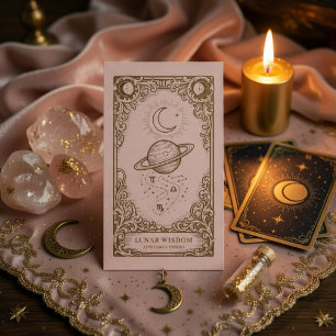 Luxus-Astrologie-Rouge Blassrosa Gold Himmelskörpe Visitenkarte
