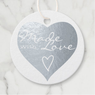 Luxus aus Liebe Herzsymbol Silver Foil Tag