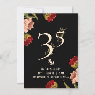 Luxus Avant Garde Baroque BM 35. Geburtstag Einladung