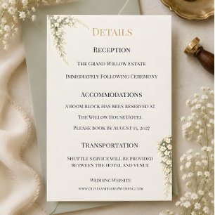 Luxus-Babys-Breath-Floral-Hochzeitsthema Einladung