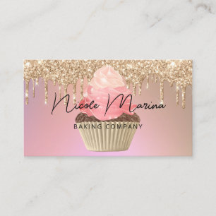 Luxus-Bäckerei-Cupcake-Chef Roségold-Glittertropfe Visitenkarte