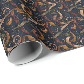Luxus-Band-Geschenkpapier | Eleganter Schwung  Geschenkpapier