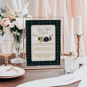 Luxus Bär Karo Baby Shower Windel Notizen Spiel Poster