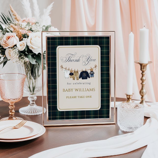 Luxus-Bär-Karo-Babyshower-Geschenke Poster (Von Creator hochgeladen)