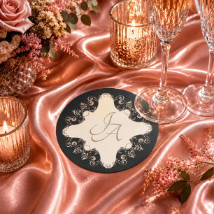 Luxus-Barock-Hochzeitspapier-Getränkeuntersetzer Runder Pappuntersetzer