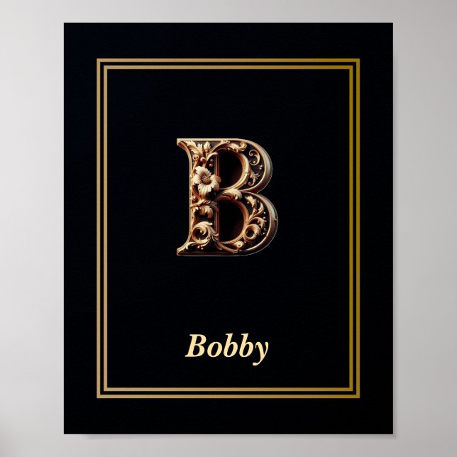 Luxus-Barock-Initial-B-Plakat Poster (Vorne)