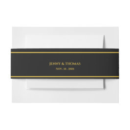 Luxus-Bauchnabelband für Hochzeiten in Schwarz und Einladungsbanderole