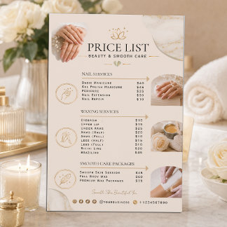 Luxus-Beauty-Salon-Preisliste Flyer | Nägel & Waxi
