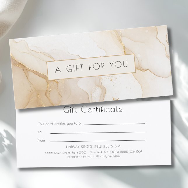 Luxus-Beige-Goldmarmor-Geschenkgutschein (Luxury Beige Gold Marble Gift Certificate)