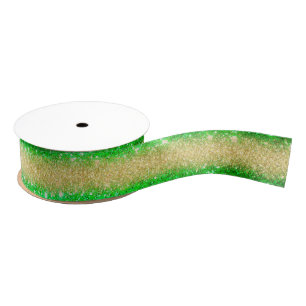 Luxus Beliebter Geschenk Green Gold Glitzer Ripsband