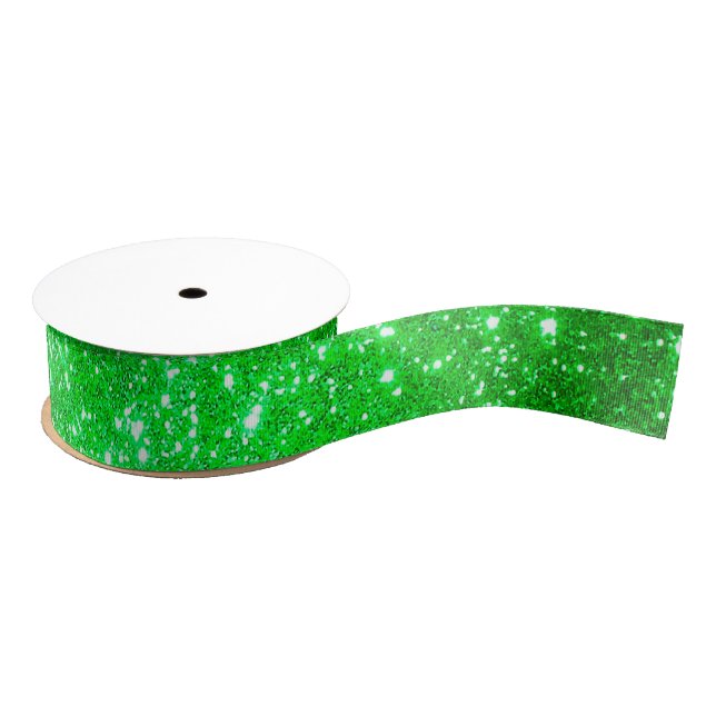 Luxus Beliebter Geschenk Green Gold Glitzer Ripsband (Spule)