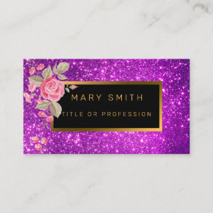 Luxus Best Popular Lila Gold Glitzer Visitenkarte