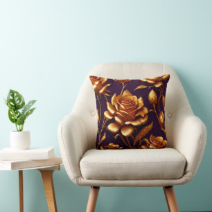 Luxus Big Gold Rose Moderne Kollektion Kissen
