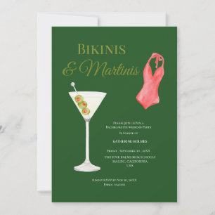 Luxus-Bikinis und Martini-Junggesellinnen-Abschied Einladung