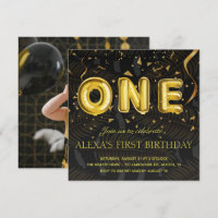 Luxus Black and Gold Konfetti Foto Geburtstag