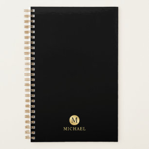 Luxus Black and Gold Personalisiert Monogram Planer