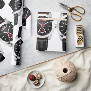Luxus Black Chronograph Stilvolle Zeit beobachten Geschenkpapier