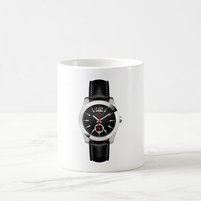 Luxus Black Chronograph Stilvolle Zeit beobachten Kaffeetasse (Von Creator hochgeladen)