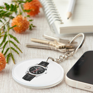 Luxus Black Chronograph Stilvolle Zeit beobachten Schlüsselanhänger