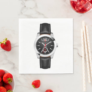 Luxus Black Chronograph Stilvolle Zeit beobachten Serviette