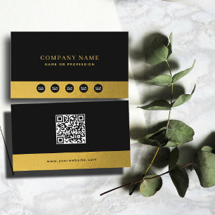 Luxus Black Gold Company Social Media & QR Code Visitenkarte