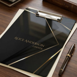 Luxus Black Gold elegante Anwältin abstrakt Office Klemmbrett