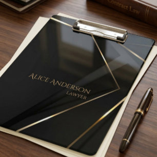 Luxus Black Gold elegante Anwältin abstrakt Office Klemmbrett