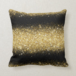 Luxus Black Gold Glitzer Kissen