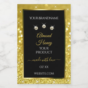 Luxus Black Gold Glitzer Produktkennzeichnungen Di Lebensmitteletikett