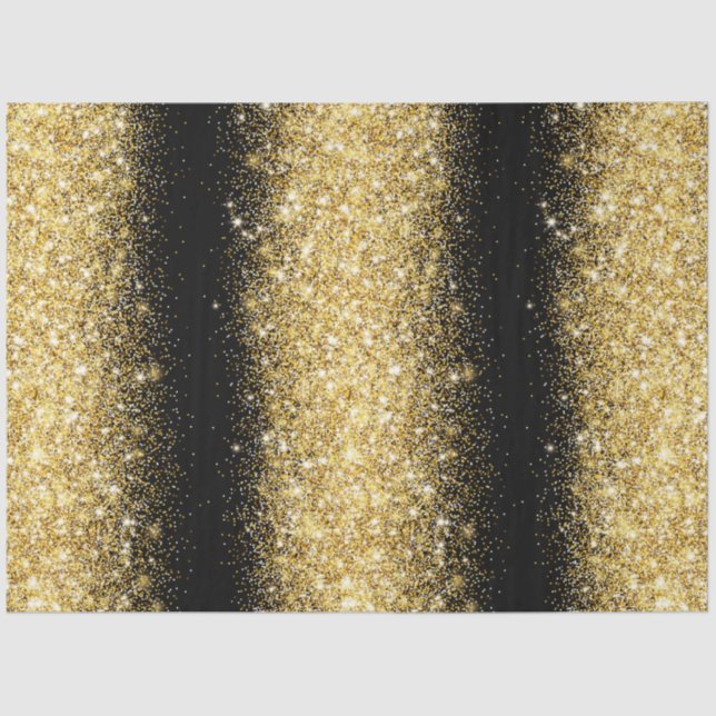 Luxus Black Gold Glitzer Seidenpapier (Vorderseite)