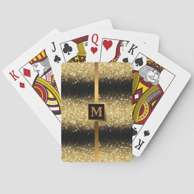 Luxus Black Gold Glitzer Spielkarten (Rückseite)